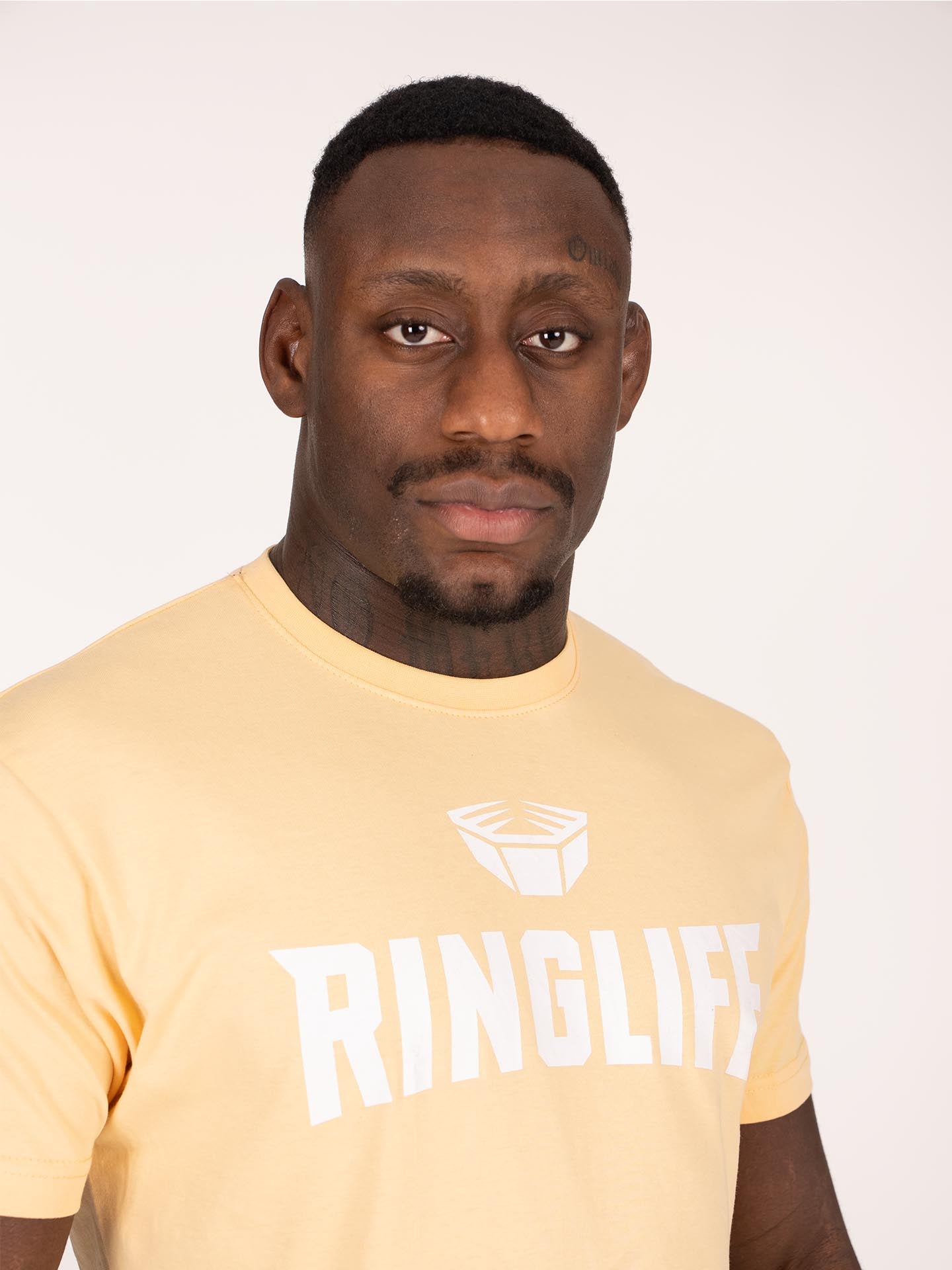 RINGLIFE T-Shirt, Logo 2.0, apricot-weiß