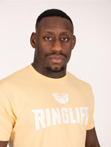 RINGLIFE T-Shirt, Logo 2.0, apricot-weiß