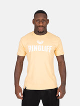 RINGLIFE T-Shirt, Logo 2.0, apricot-weiß