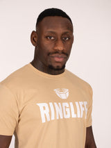 RINGLIFE T-Shirt, Logo 2.0, sand-weiß