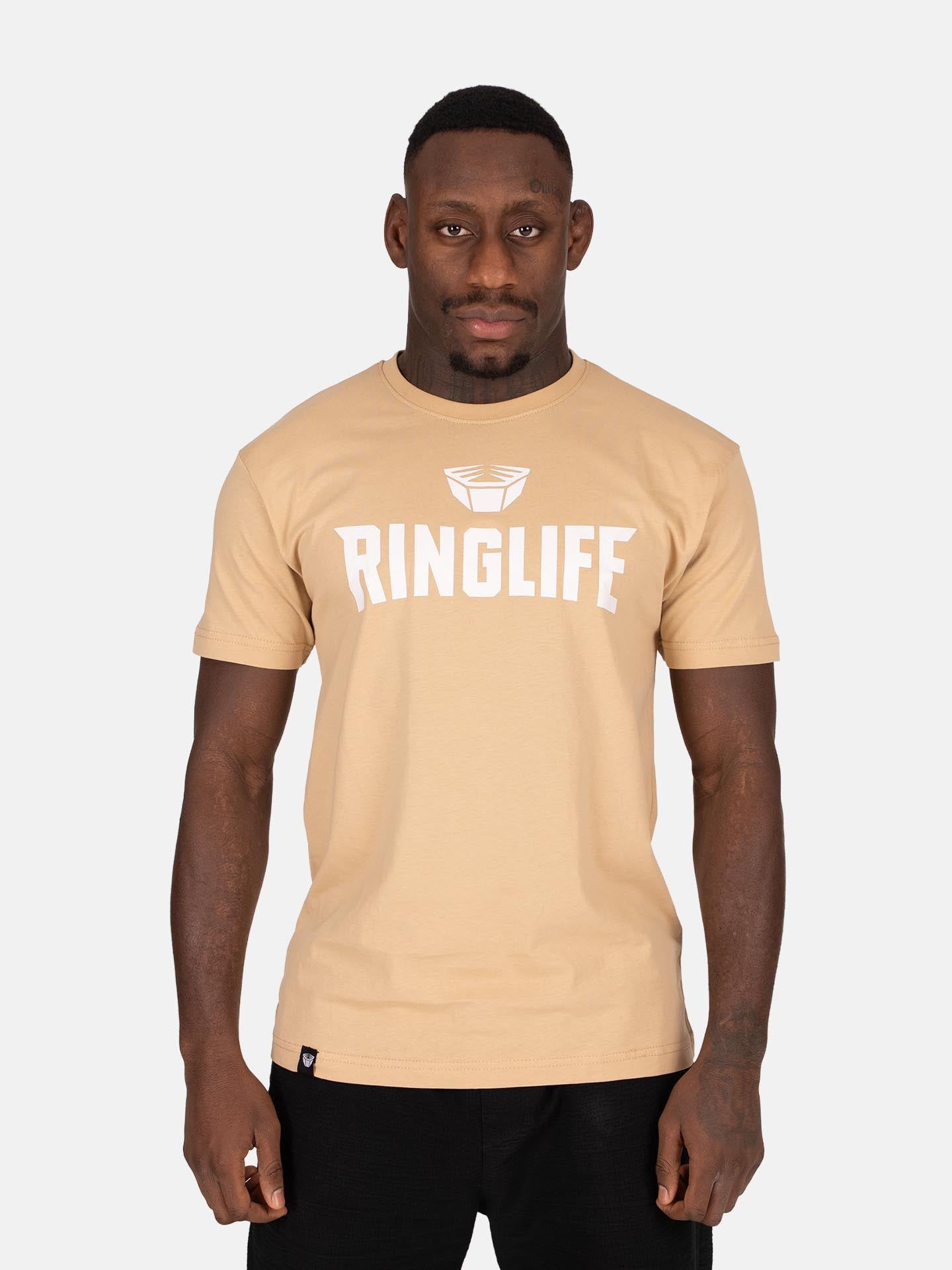 RINGLIFE T-Shirt, Logo 2.0, sand-weiß