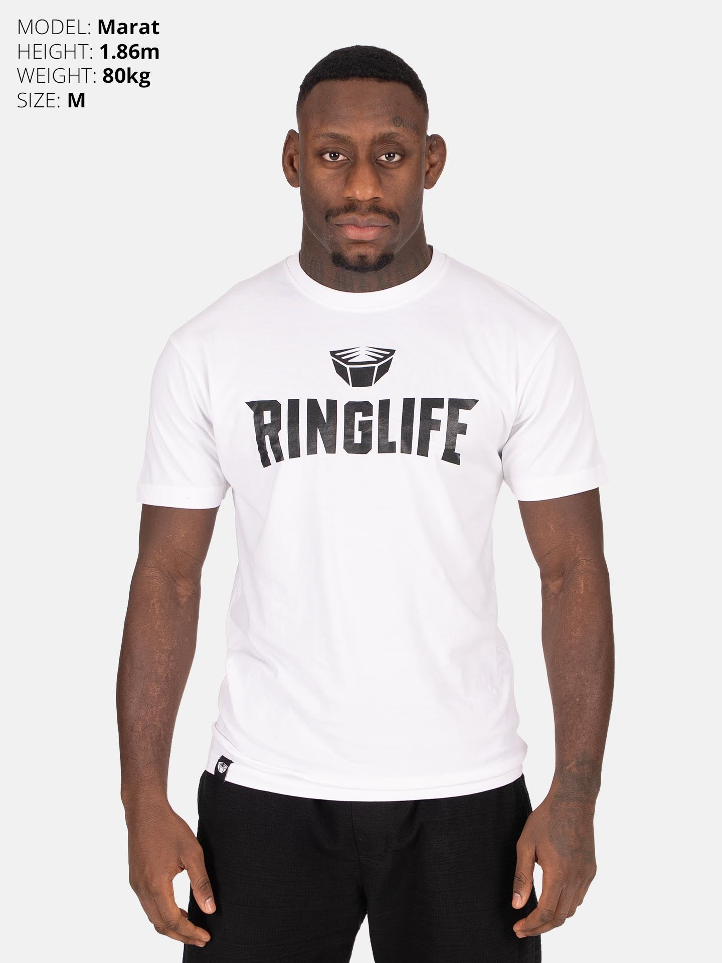 RINGLIFE T-Shirt, Logo 2.0, weiß-schwarz