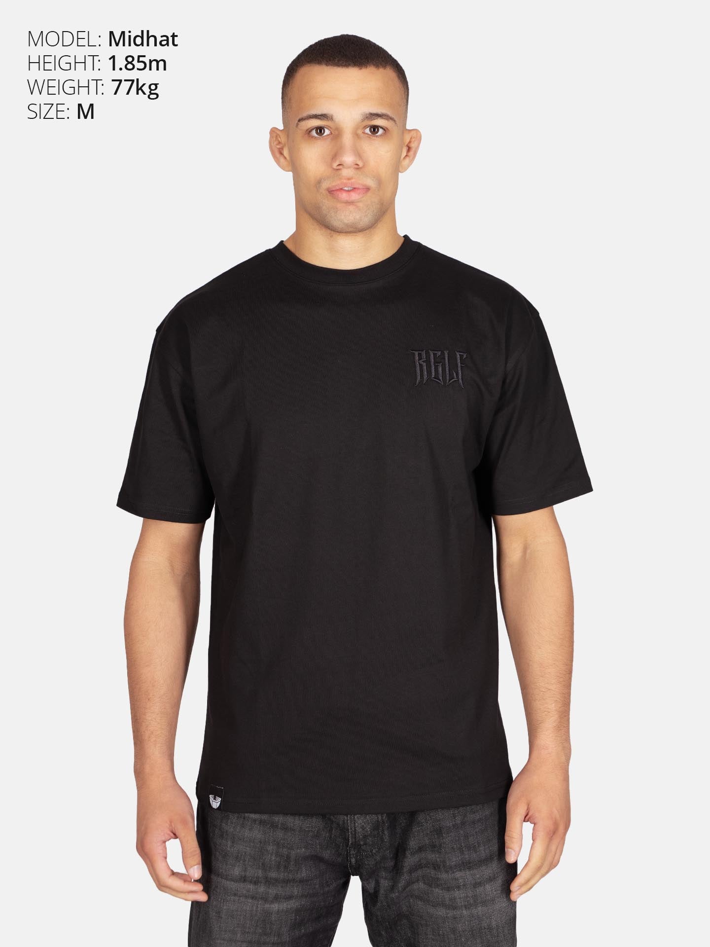 RINGLIFE T-Shirt Oversized, RGLF Tattoo, schwarz-matt
