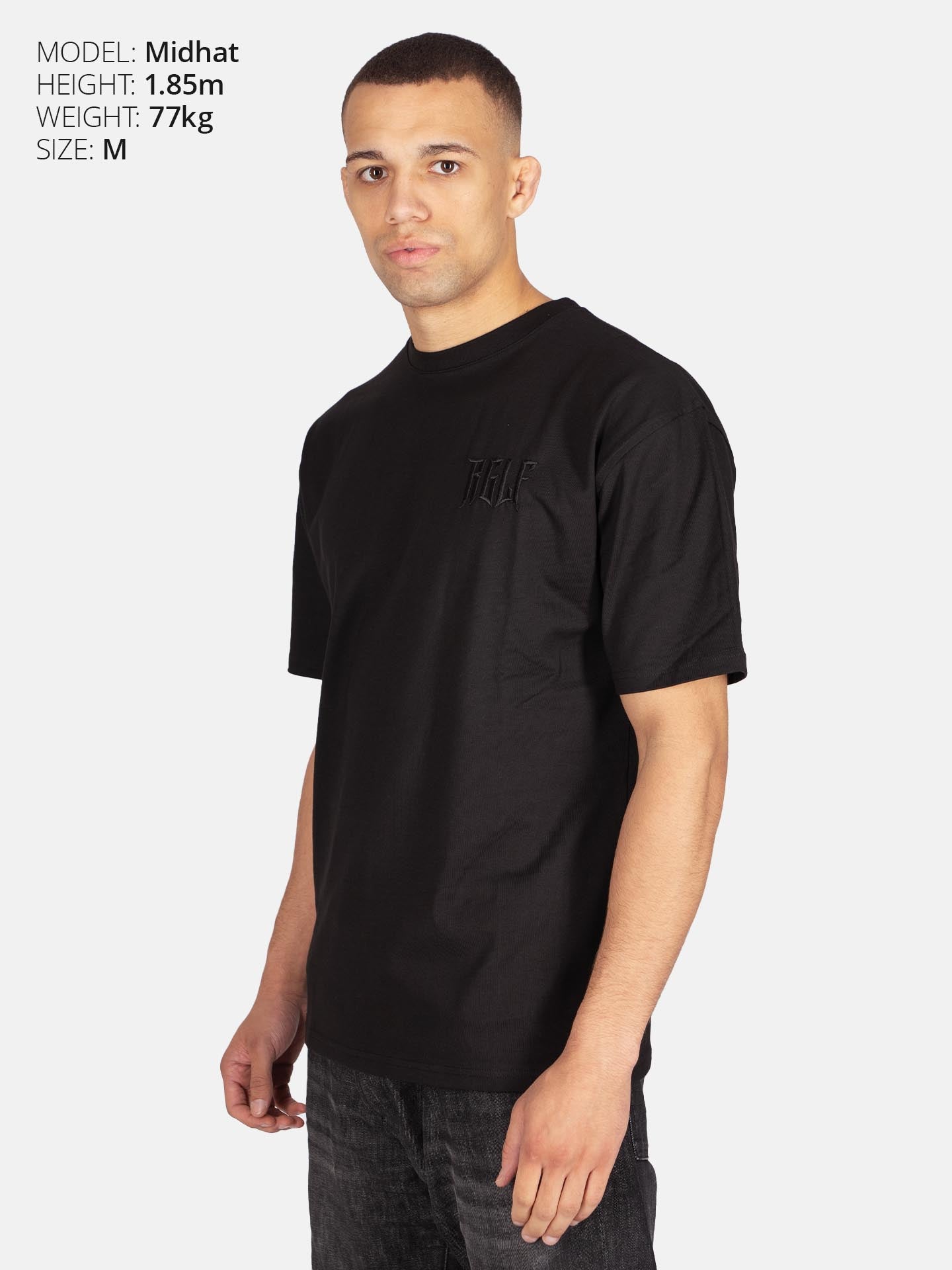 RINGLIFE T-Shirt Oversized, RGLF Tattoo, schwarz-matt