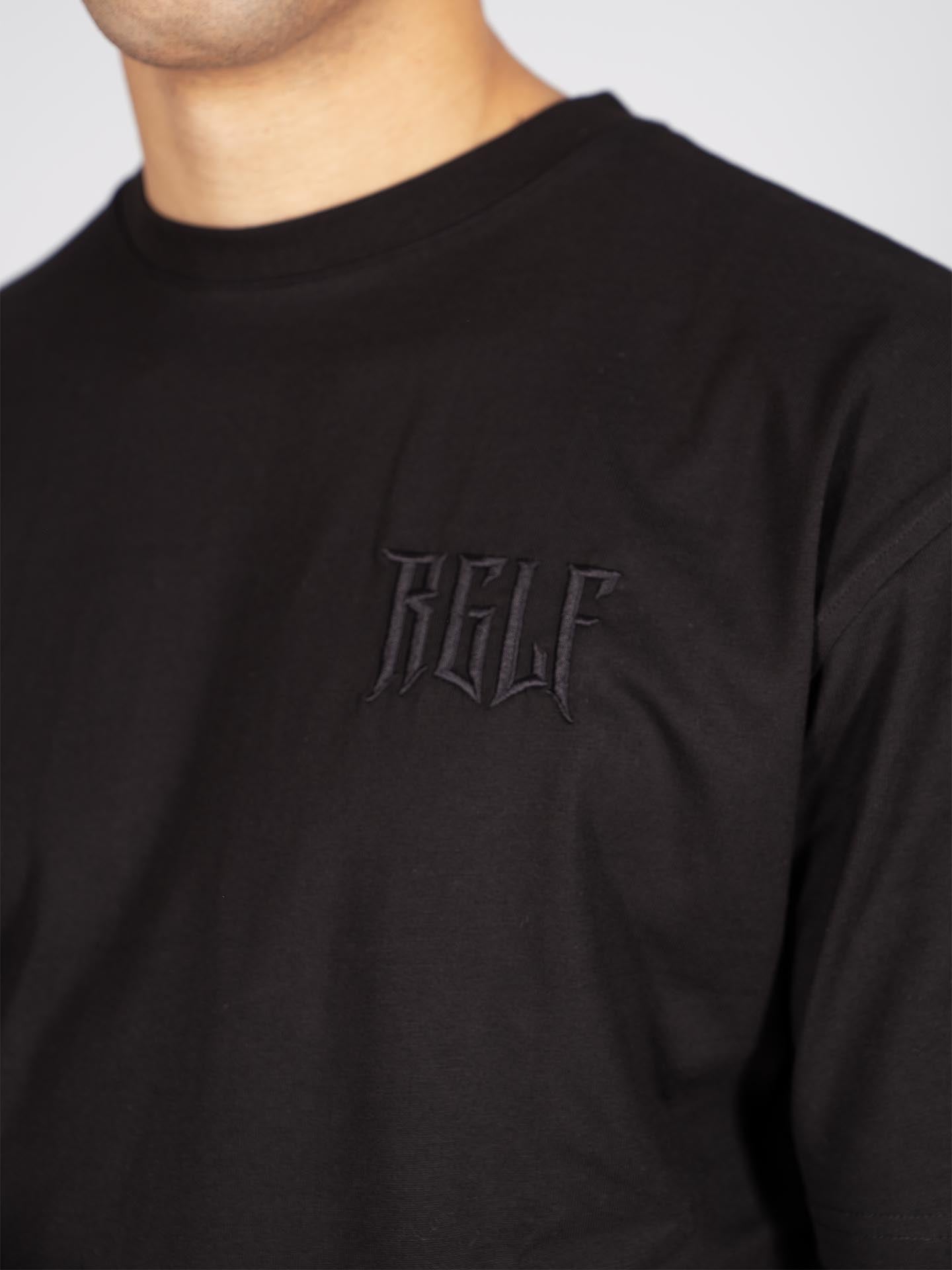 RINGLIFE T-Shirt Oversized, RGLF Tattoo, schwarz-matt
