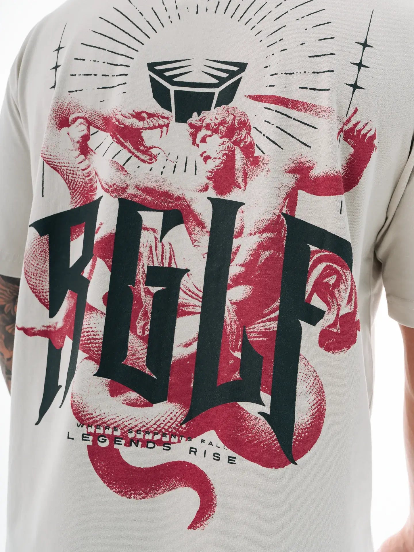 RINGLIFE T-Shirt, Oversized, Serpent, champagner