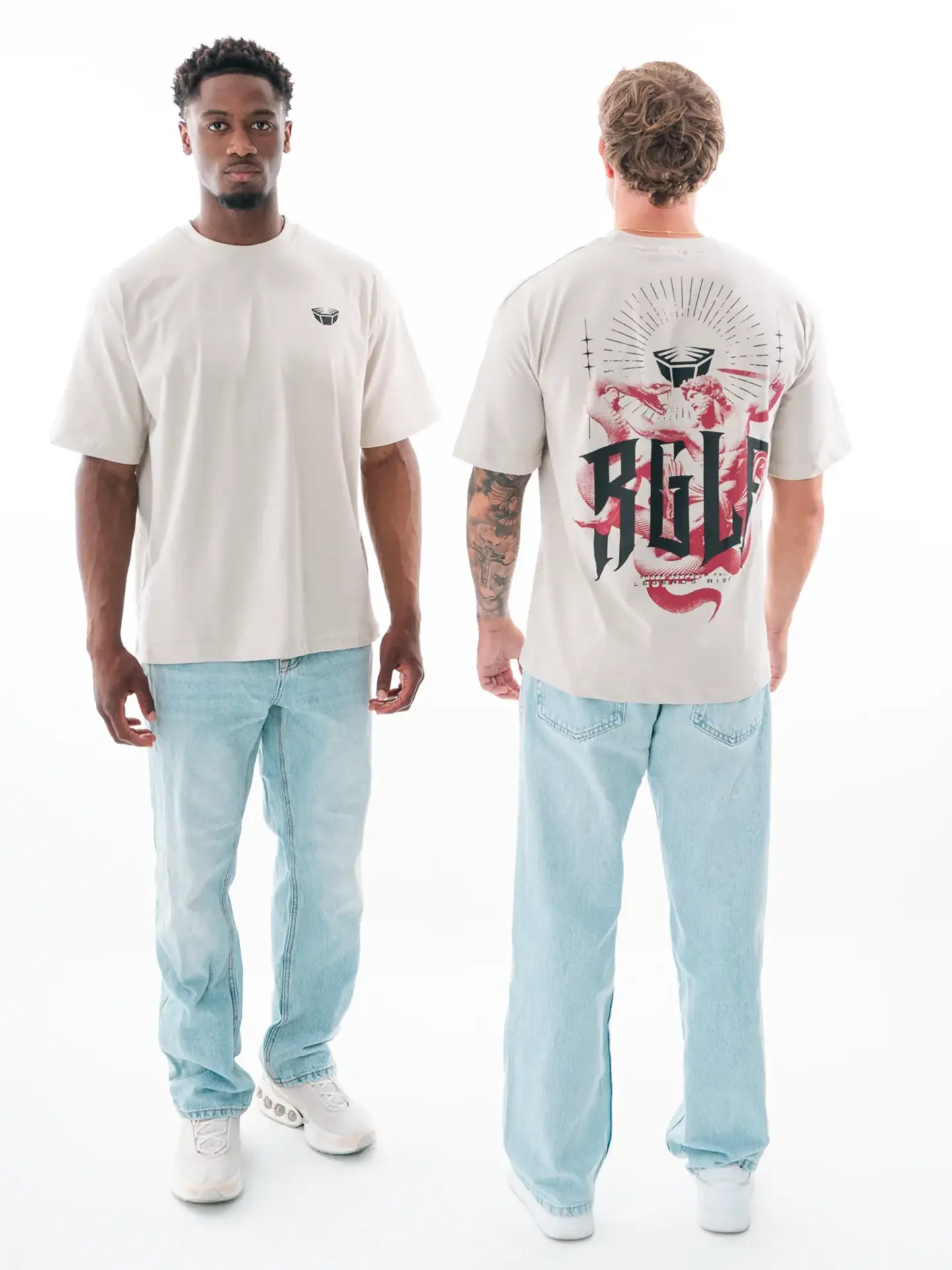 RINGLIFE T-Shirt, Oversized, Serpent, champagner