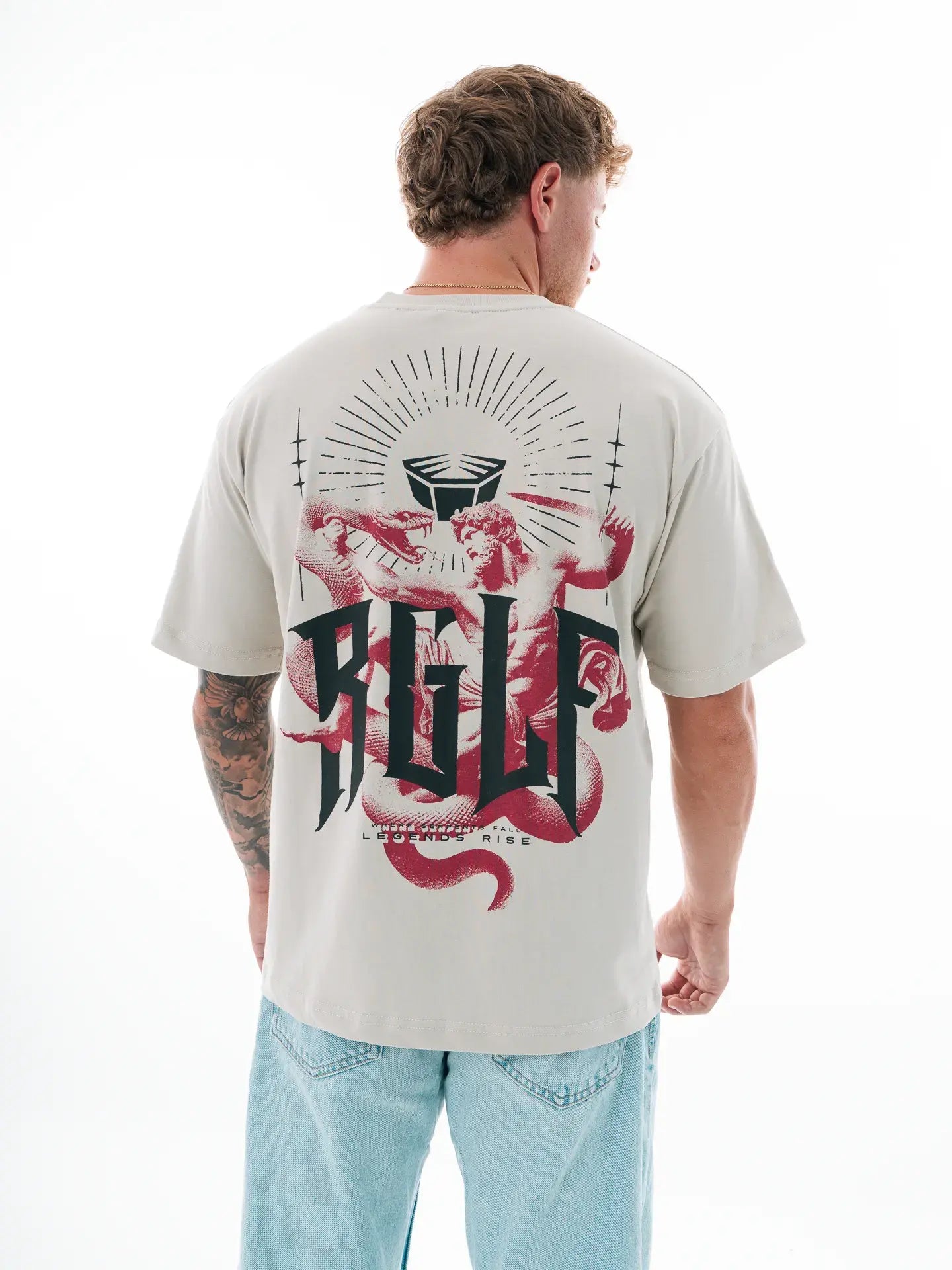 RINGLIFE T-Shirt, Oversized, Serpent, champagner