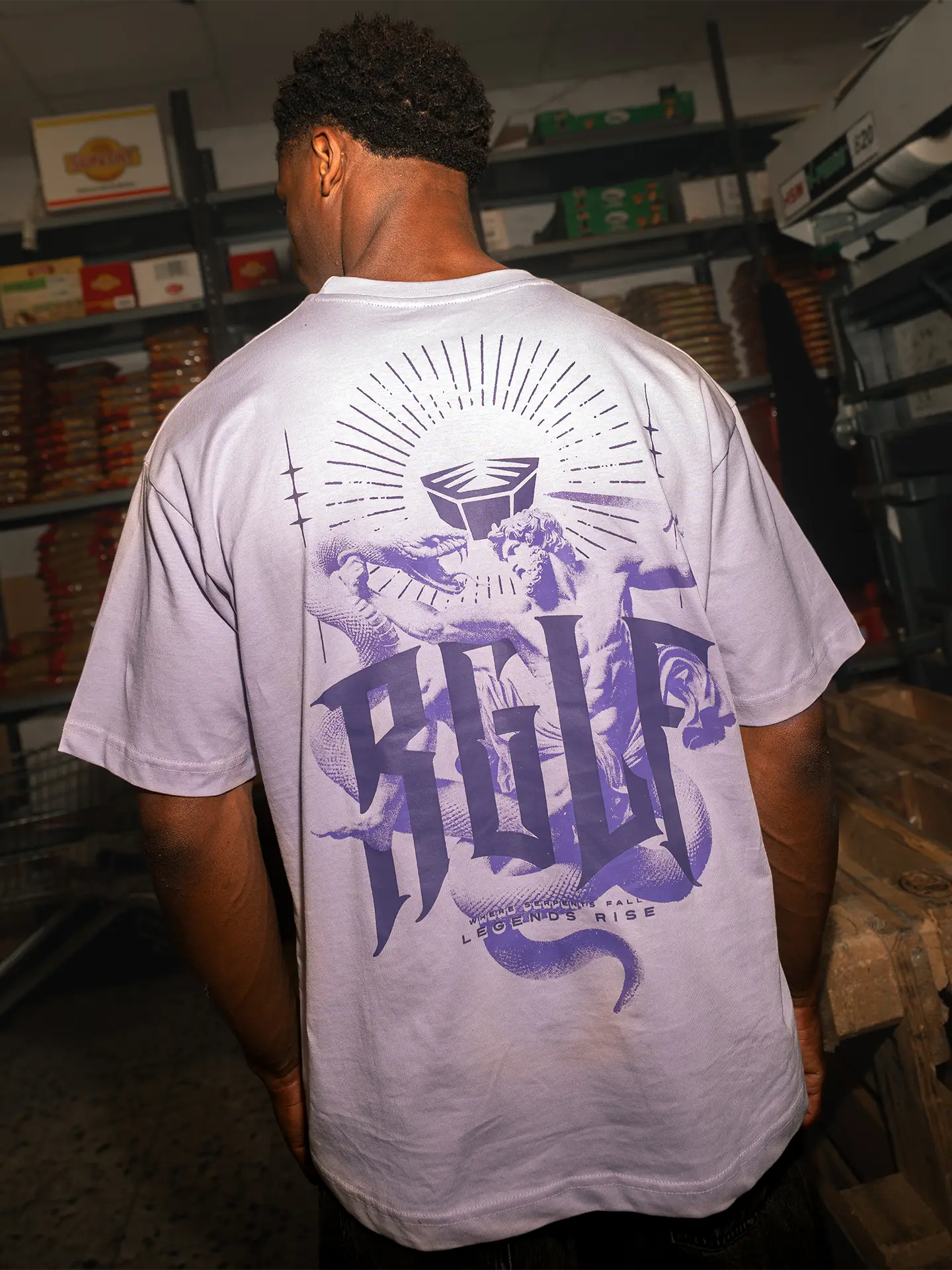 RINGLIFE T-Shirt, Oversized, Serpent, lavendel