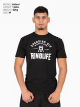 RINGLIFE T-Shirt, Sparring Div. Worldwide, schwarz-weiß