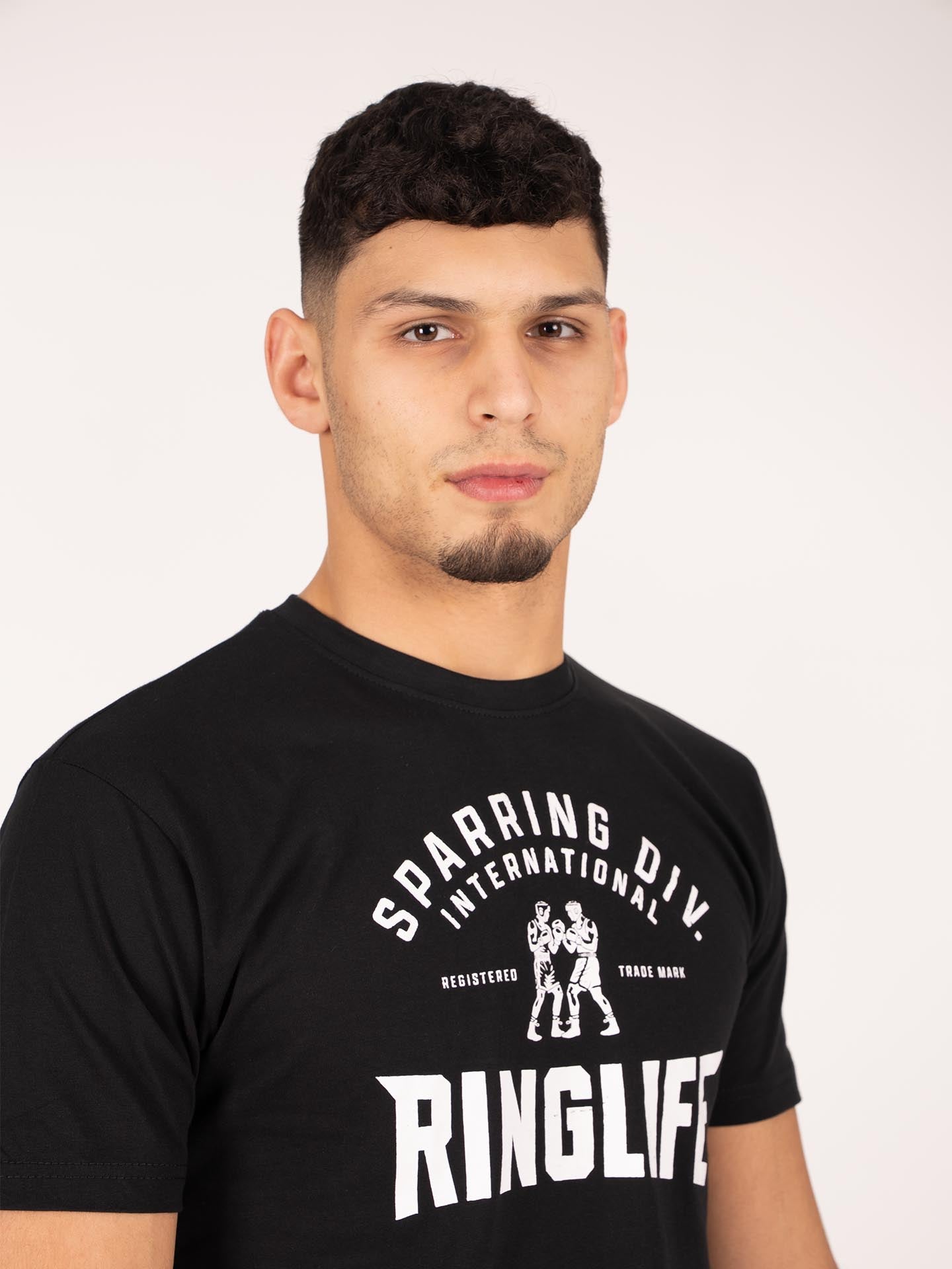 RINGLIFE T-Shirt, Sparring Div. Worldwide, schwarz-weiß