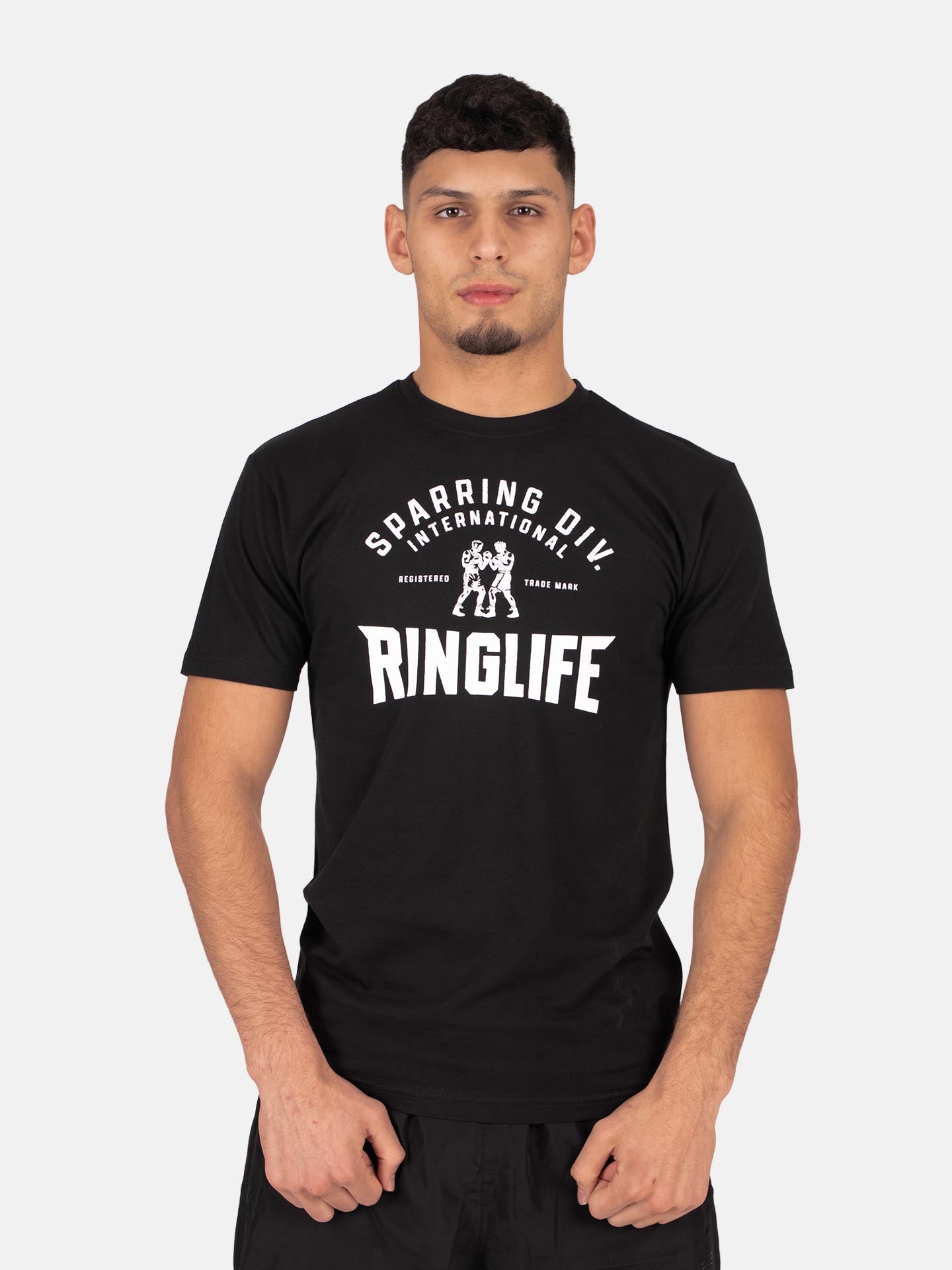 RINGLIFE T-Shirt, Sparring Div. Worldwide, schwarz-weiß
