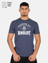 RINGLIFE T-Shirt, Sparring Div. Worldwide, indigo-weiß