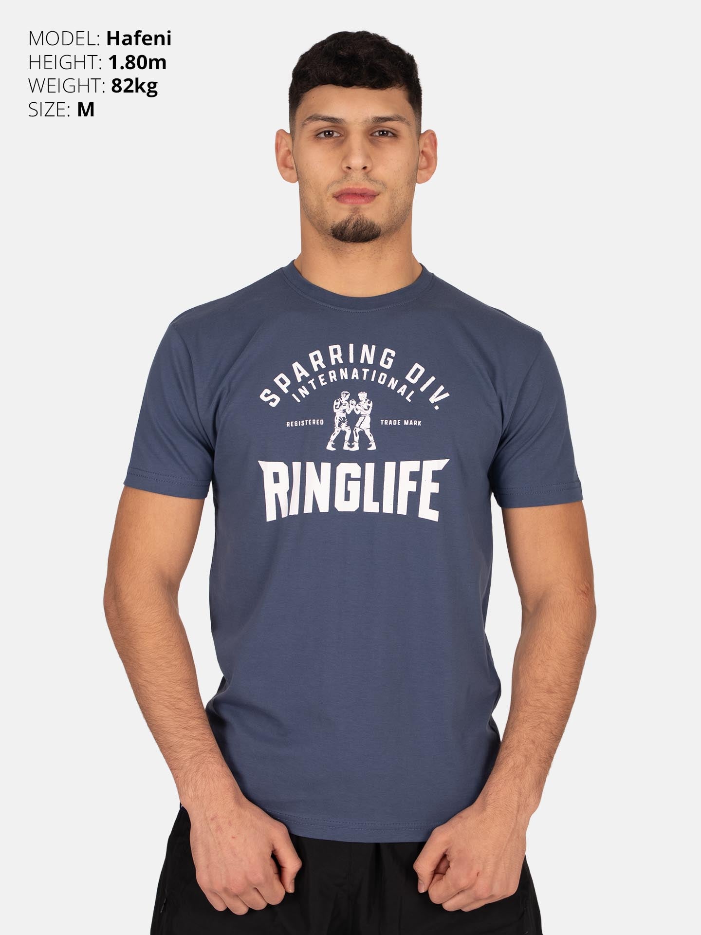 RINGLIFE T-Shirt, Sparring Div. Worldwide, indigo-weiß