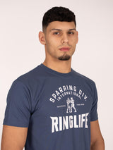 RINGLIFE T-Shirt, Sparring Div. Worldwide, indigo-weiß