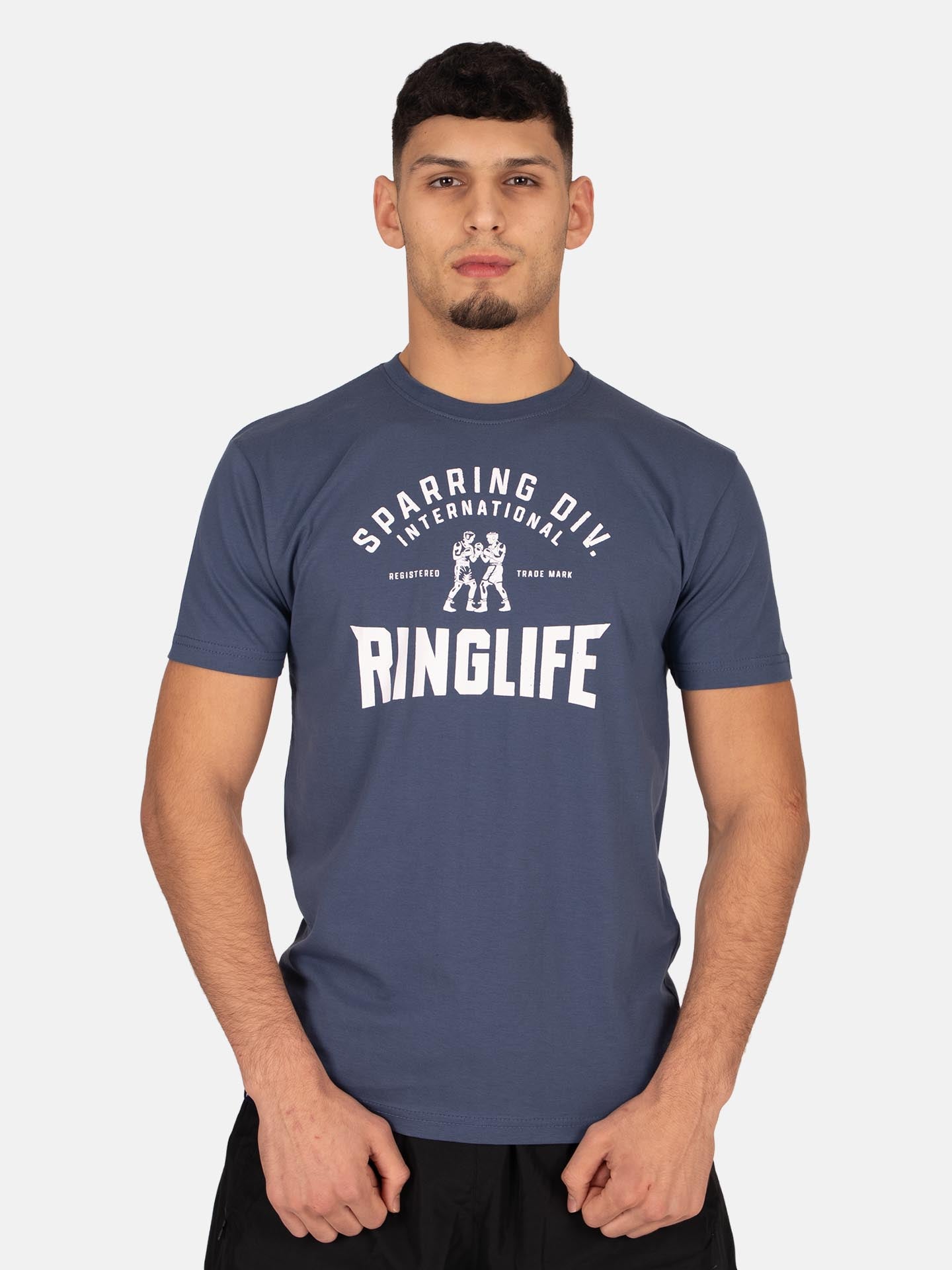 RINGLIFE T-Shirt, Sparring Div. Worldwide, indigo-weiß