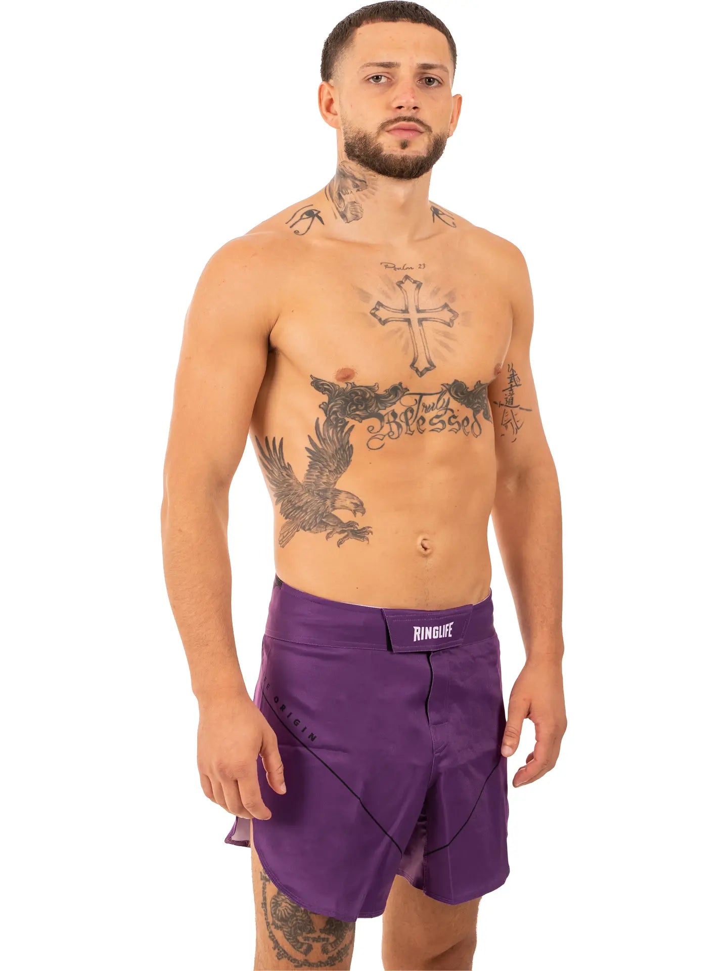 RINGLIFE MMA Fight Shorts, Origin Cropped, lila