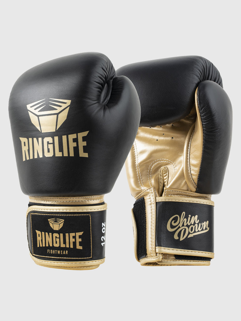 RINGLIFE Boxhandschuhe - Logo Premium schwarz-gold – RINGLIFE Fightwear