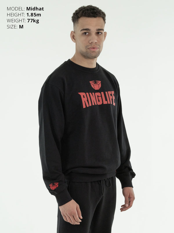 RINGLIFE Pullover - Logo schwarz-rot